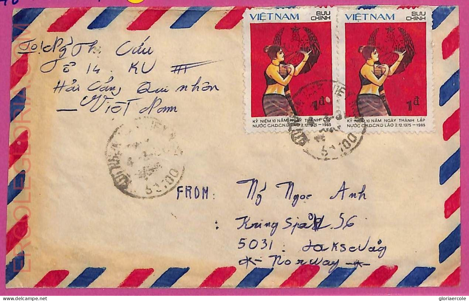 Ag1561 - VIETNAM - Postal History -  COVER To NORWAY 1980 - Viêt-Nam