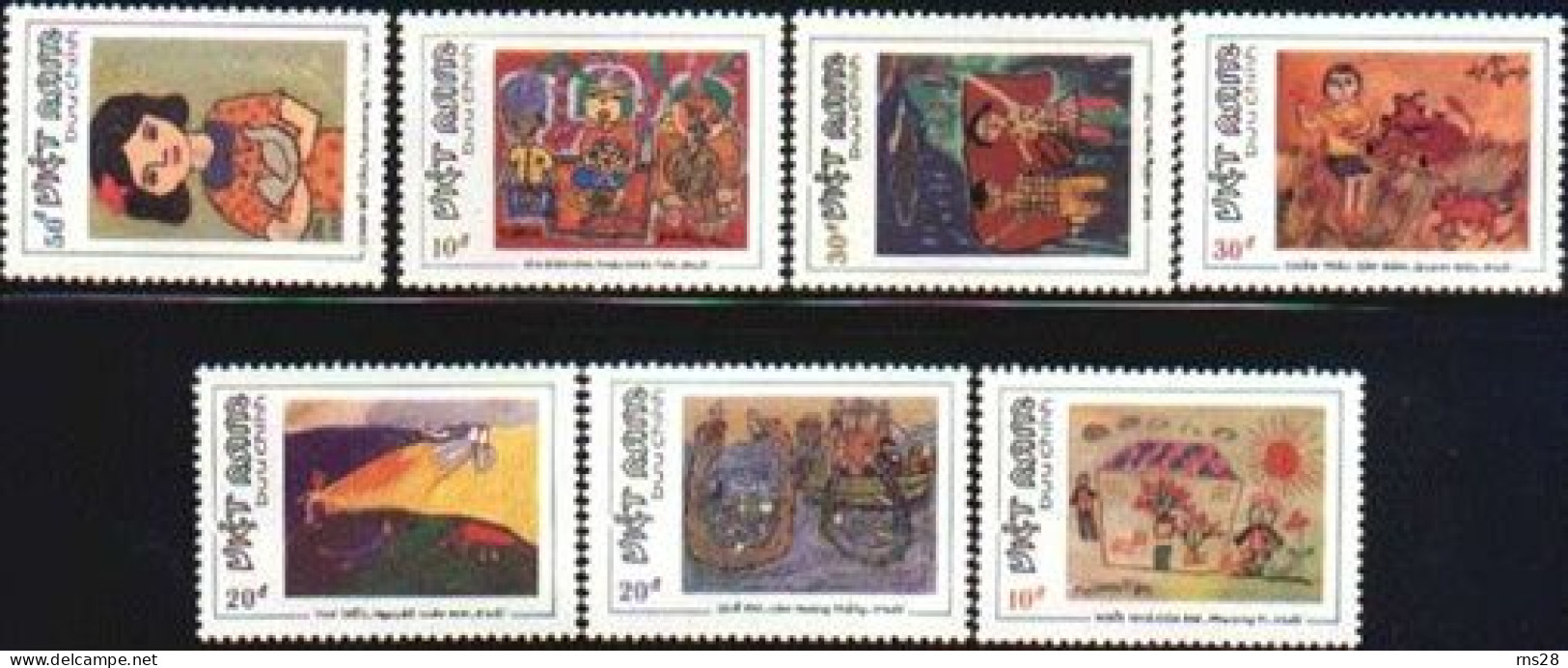 Vietnam MNH  Sc 1872-78 Mi 1937-43 Children's Paintings 1988 - Viêt-Nam