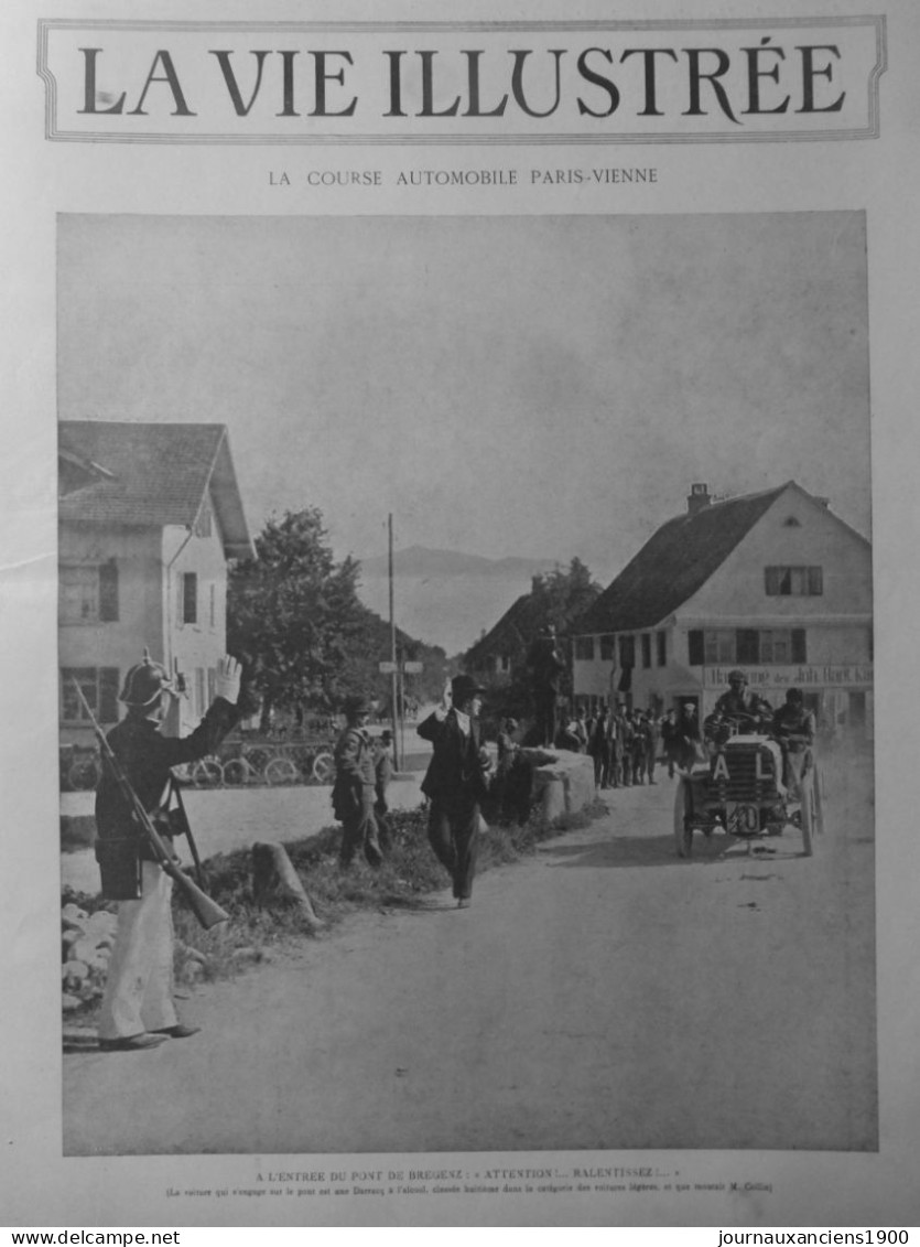 1902 VOITURE COURSE PARIS VIENNE FARMAN VITESSE 3 JOURNAUX ANCIENS - Sin Clasificación