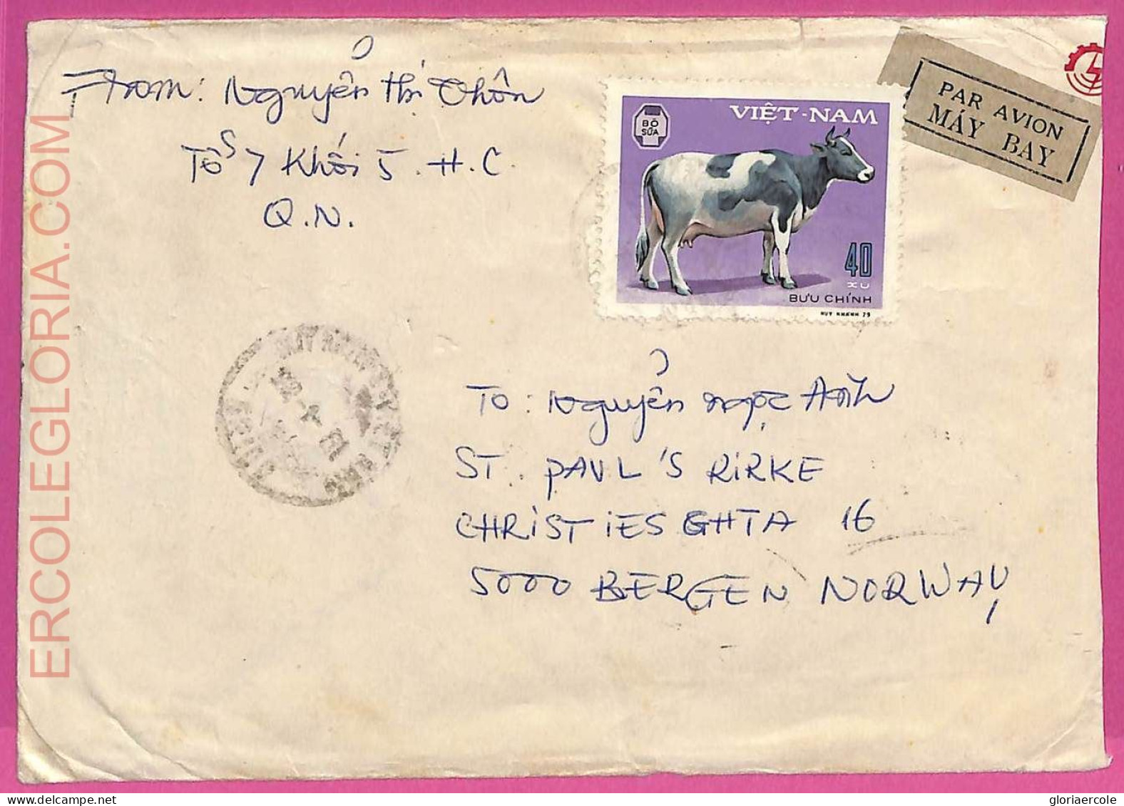 Ag1564 - VIETNAM - Postal History - COVER To BERGEN (NORWAY) 1981 - Viêt-Nam