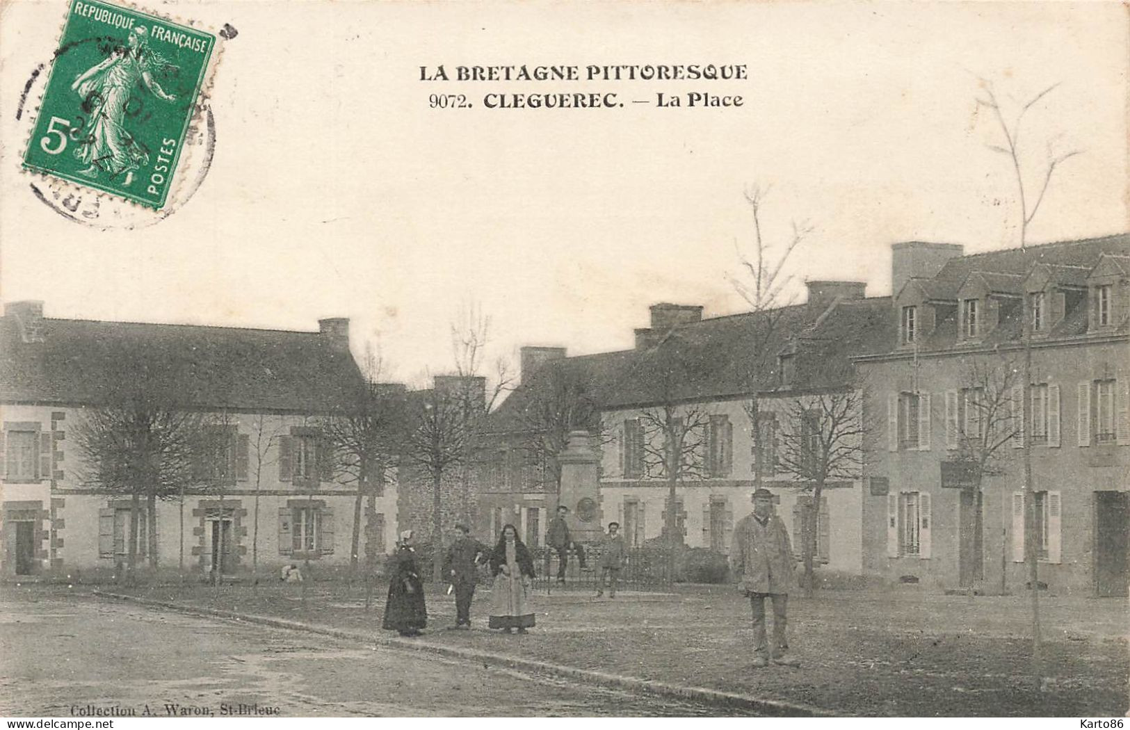 Cléguérec * 1910 * La Place Du Village * Villageois - Cleguerec