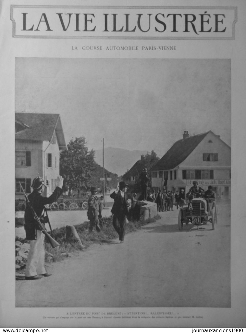 1902 VOITURE COURSE PARIS VIENNE RENAULT 2 JOURNAUX ANCIENS - Non Classés