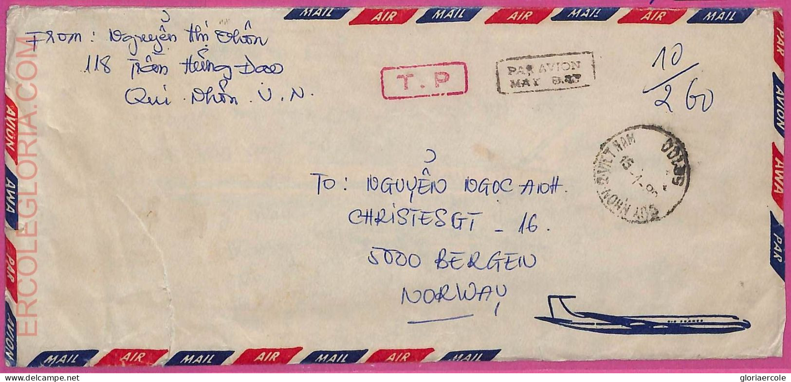 Ag1568 - VIETNAM - Postal History - Air Mail COVER To NORWAY  1982 - T.P. - Viêt-Nam