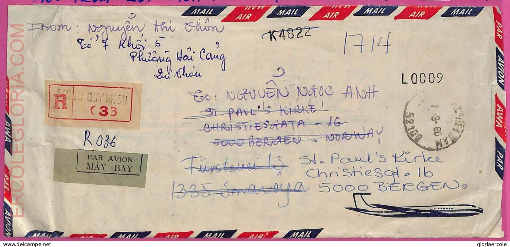 Ag1570 - VIETNAM - Postal History - COVER To NORWAY 1980 - Viêt-Nam