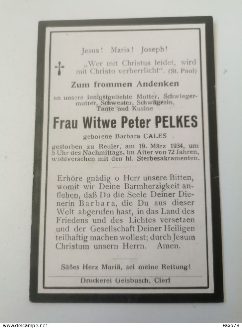Luxembourg Doodebiller,  Reuler 1934 - Obituary Notices