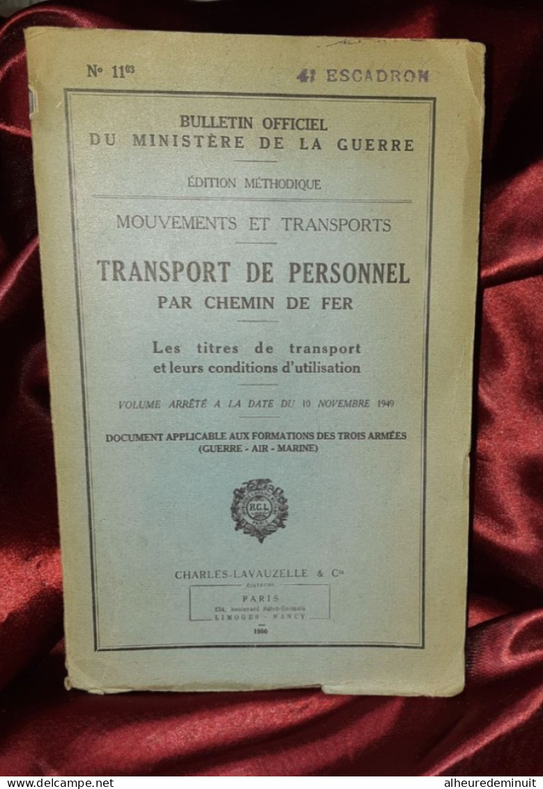 Transport De Personnel Par Chemin De Fer"Documents Aux Formation Des Trois Armées"GUERRE"AIR"MARINE"S.N.C.F"Rail"TRAIN"1 - Railway & Tramway