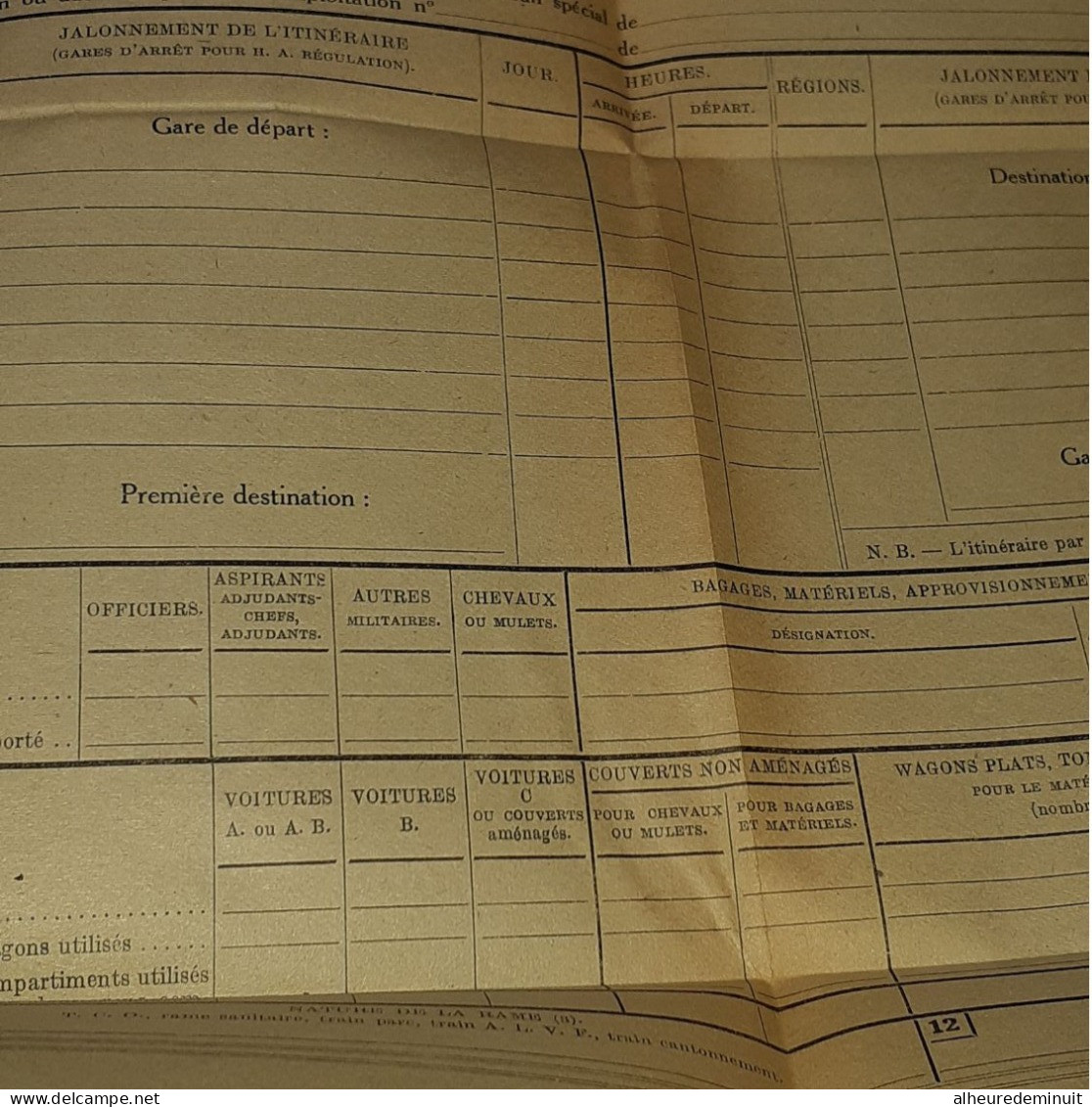 Transport De Personnel Par Chemin De Fer"Documents Aux Formation Des Trois Armées"GUERRE"AIR"MARINE"S.N.C.F"Rail"TRAIN"1 - Chemin De Fer & Tramway