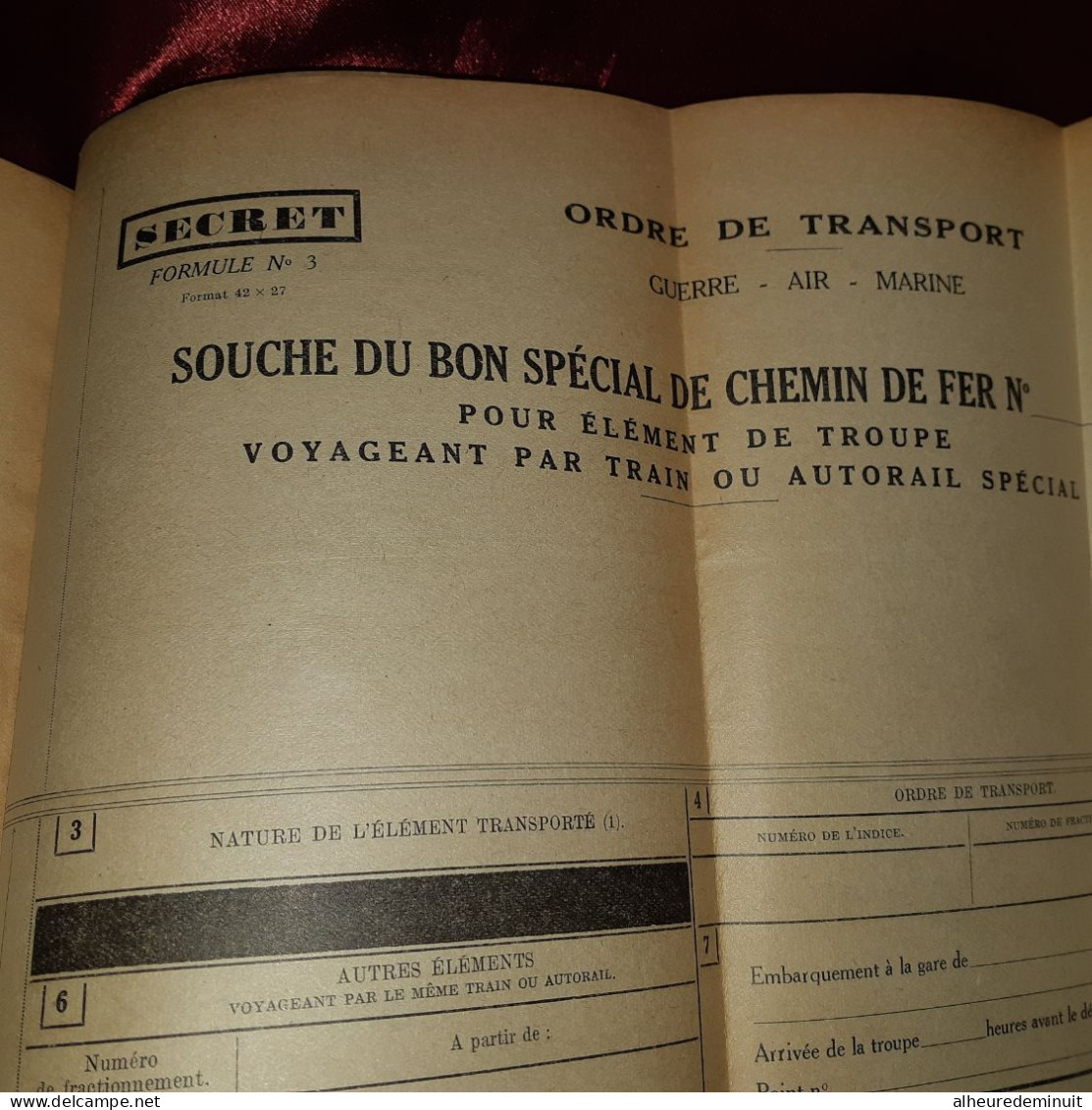 Transport De Personnel Par Chemin De Fer"Documents Aux Formation Des Trois Armées"GUERRE"AIR"MARINE"S.N.C.F"Rail"TRAIN"1 - Railway & Tramway