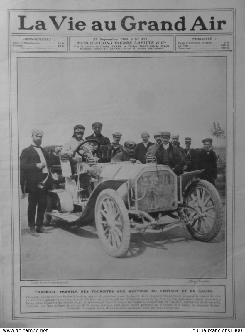 1906 1912 VOITURE COURSE MONT VENTOUX TADDEOLI 9 JOURNAUX ANCIENS - Unclassified