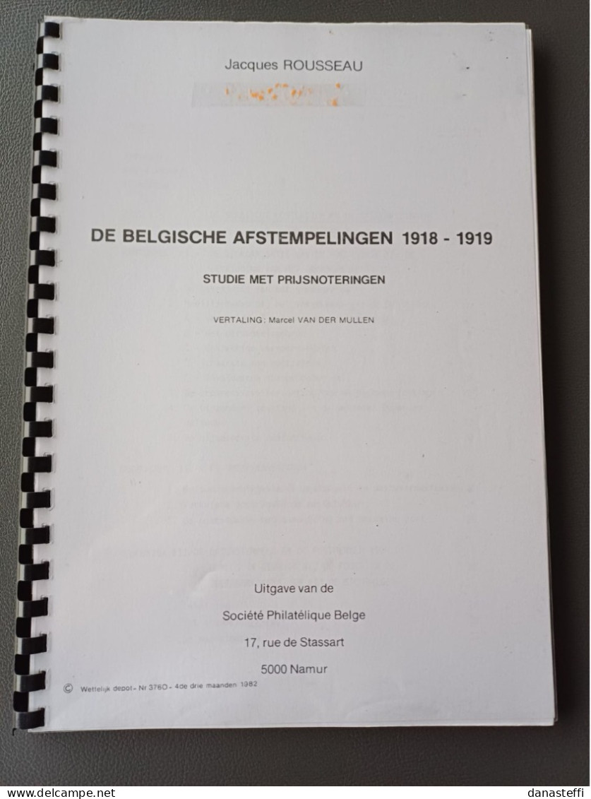 DE BELGISCHE AFSTEMPELINGEN VAN 1918 - 1919 - Matasellos