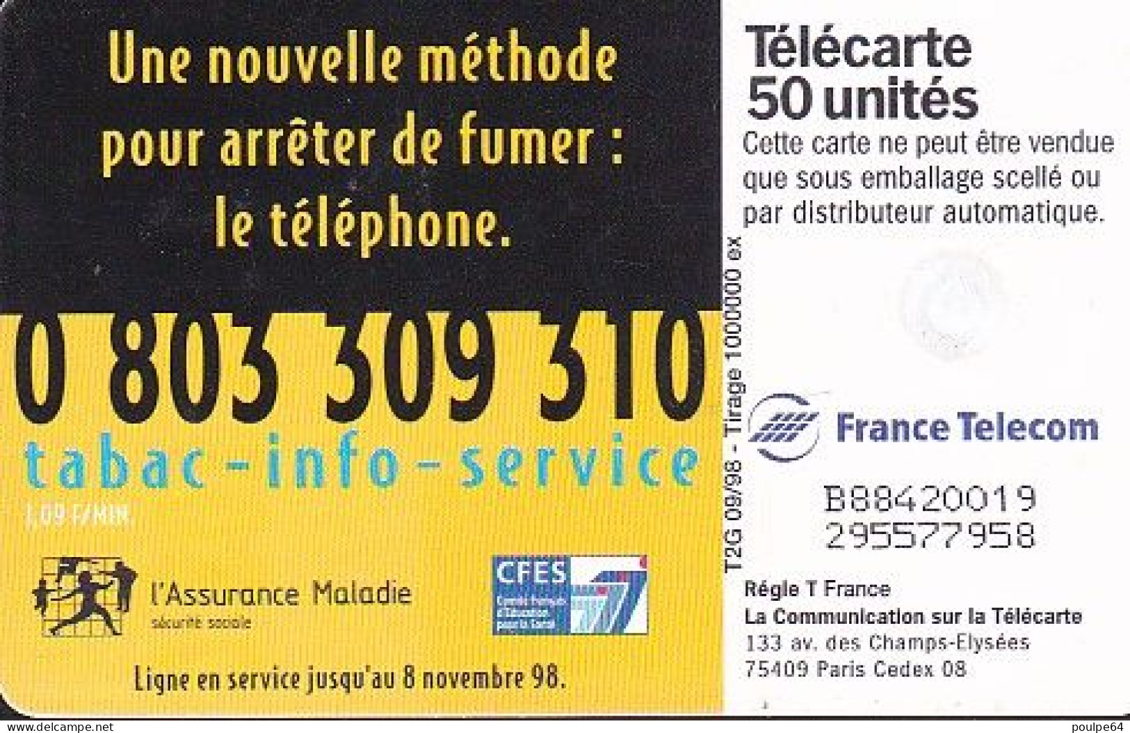 F913 09/1998 - TABAC INFO SERVICE - 50 GM2 - 1998