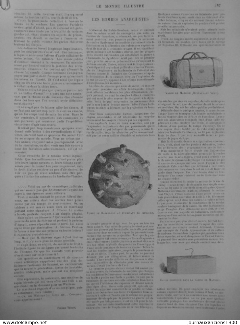 1893 1906 ANARCHISTE BOMBES LABORATOIRE FABRICATION 10 JOURNAUX ANCIENS - Unclassified