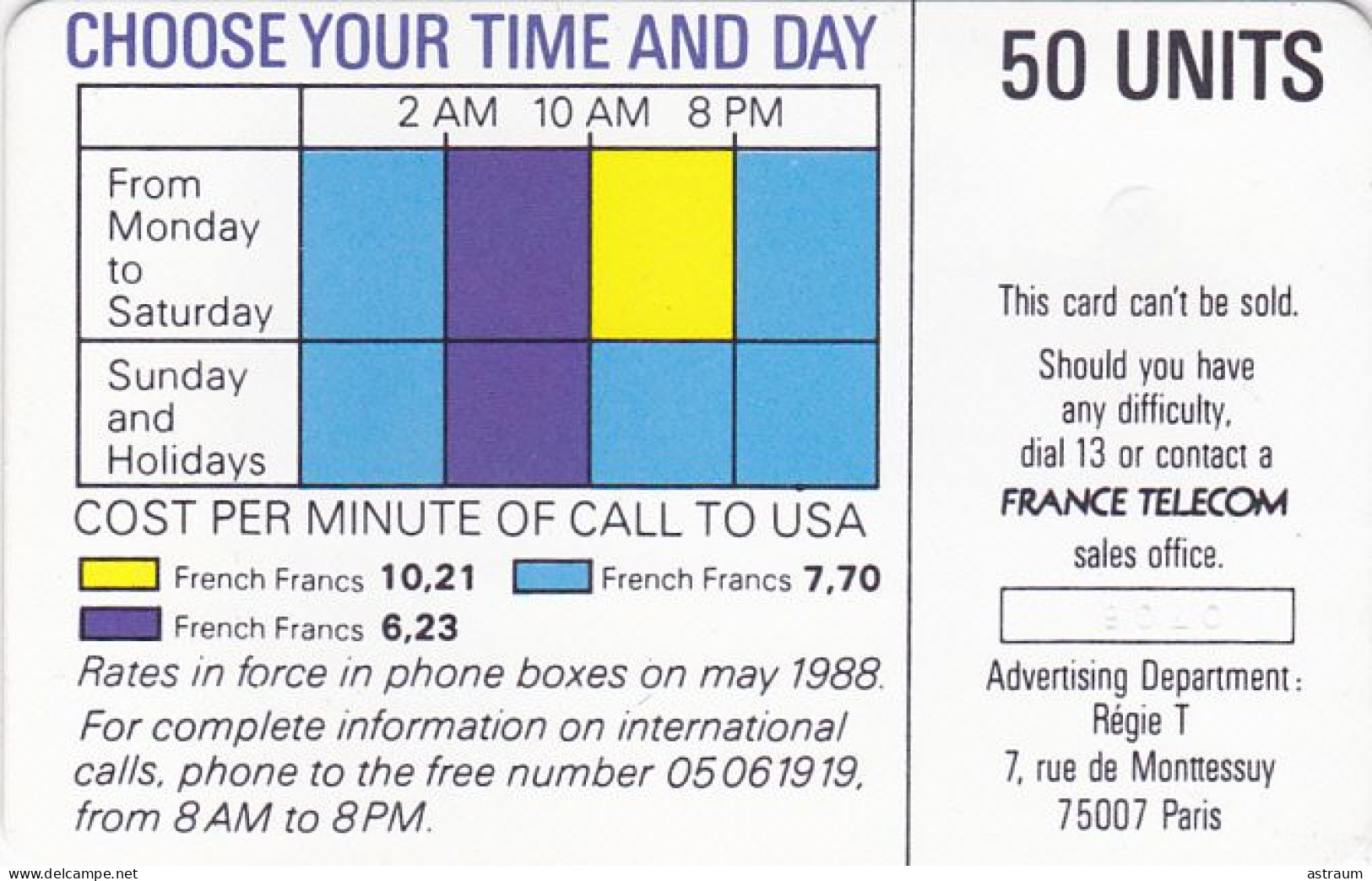 Telecarte C11 Luxe  - Have A Call On Us - 50u - SO2 - 1988 - - Ad Uso Interno