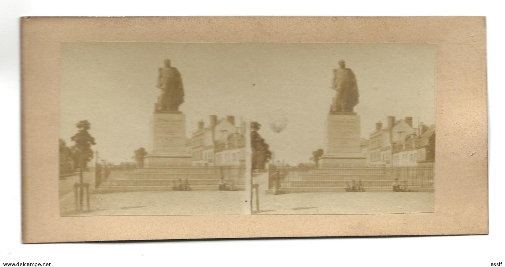 Reims Statue Du Maréchal  Drouet - 1858  Photographie Stéréoscopique - Auteur ? - Photos Stéréoscopiques