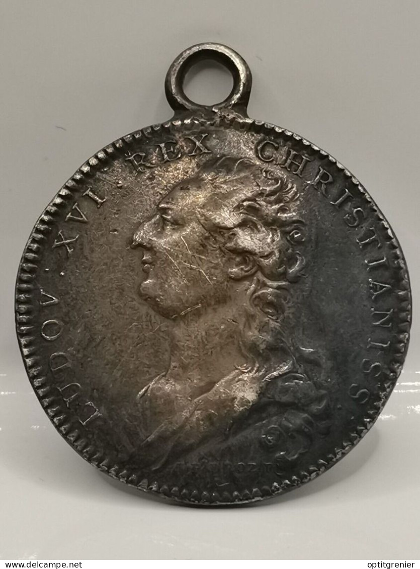 PENDENTIF JETON ARGENT 1780 LOUIS XVI ETATS DU LANGUEDOC 30mm 11.2g - Royaux / De Noblesse