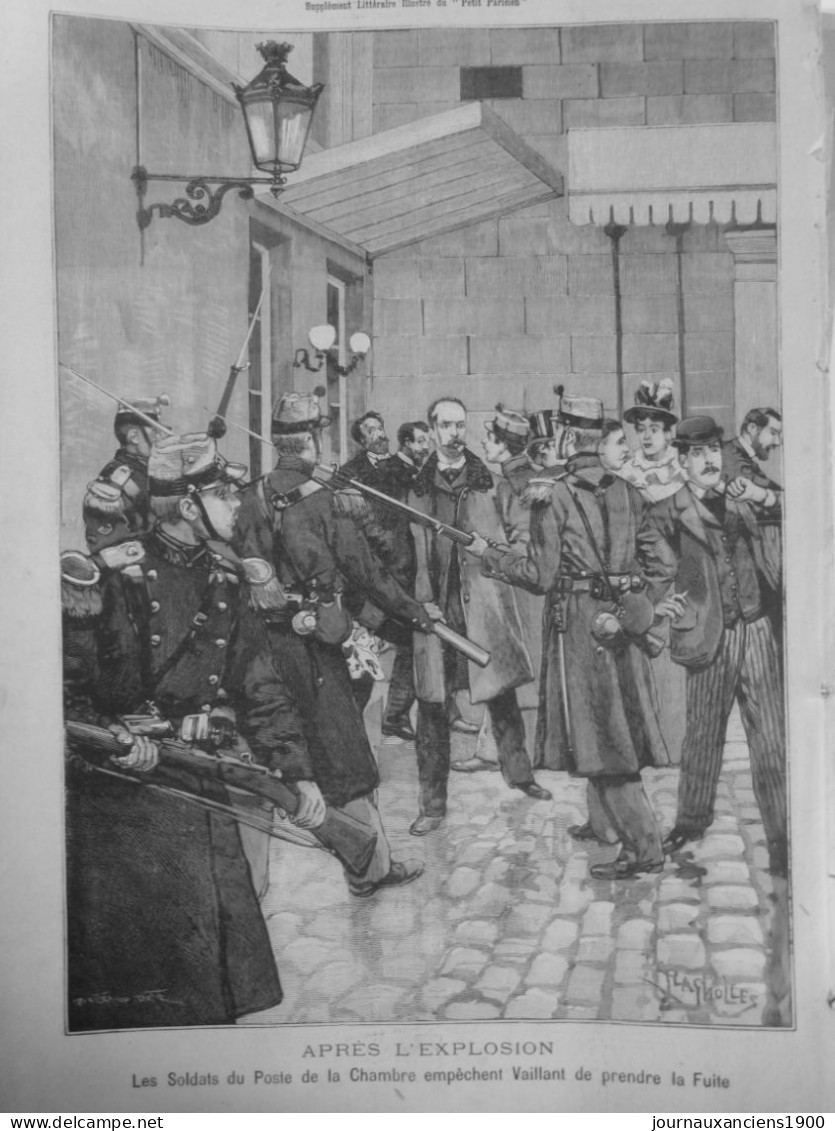 1894 ANARCHISTE VAILLANT ATTENTAT EXECUTION 2 JOURNAUX ANCIENS - Ohne Zuordnung