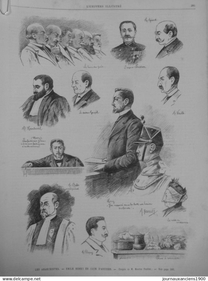 1894 ANARCHISTE EMILE HENRY ATTENTAT EXECUTION 5 JOURNAUX ANCIENS - Ohne Zuordnung