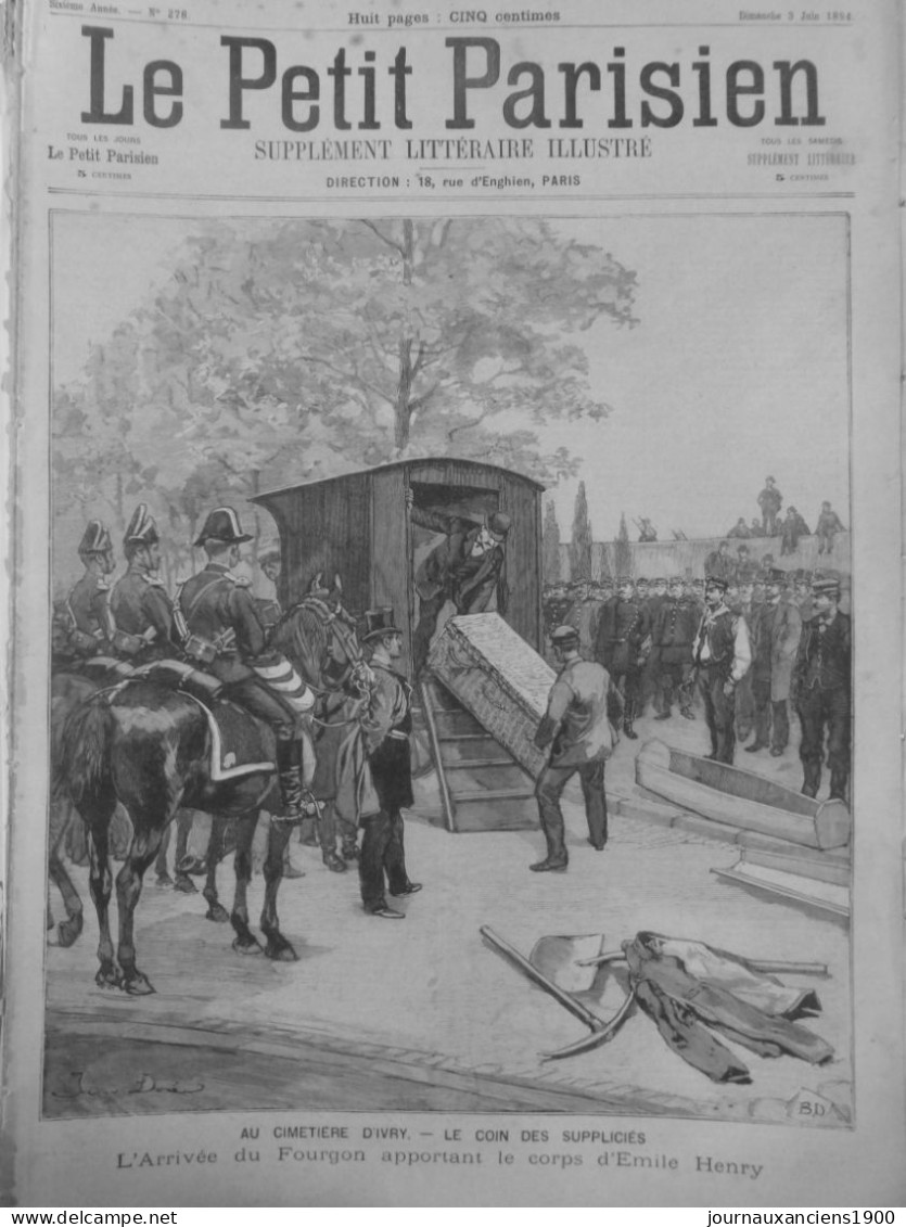 1894 ANARCHISTE EMILE HENRY ATTENTAT EXECUTION PARIS 8 JOURNAUX ANCIENS - Sin Clasificación