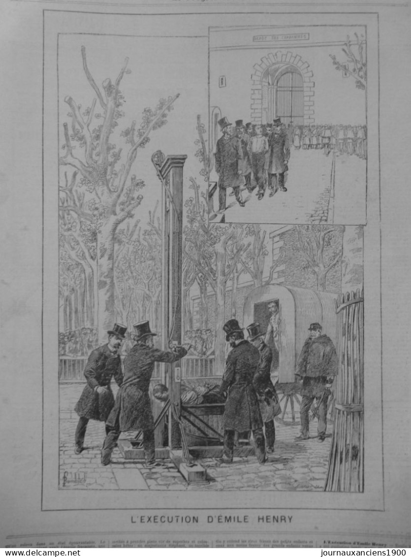 1894 ANARCHISTE EMILE HENRY ATTENTAT EXECUTION PARIS 8 JOURNAUX ANCIENS - Unclassified