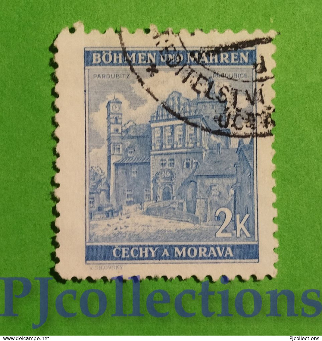 S693 - BOHEMIA E MORAVIA 1941 PARDUBICE CASTLE 2k USATO - USED - Used Stamps