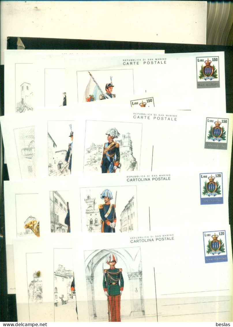 SAN MARINO UNIFORMES MILITAIRES 12 ENTIERS POSTAUX NEUFS A PARTIR DE 2 EUROS - Postal Stationery