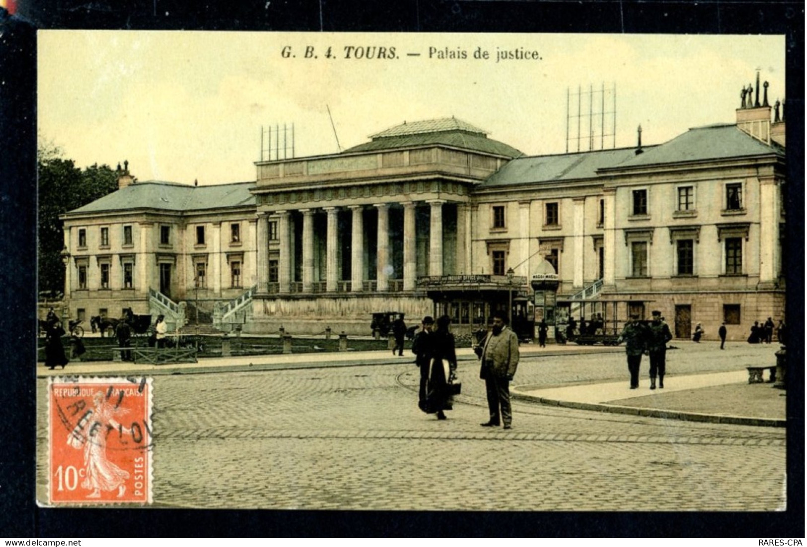 37 TOURS - 4 Cpa - Cirque De La Tourraine - Palais De Justice - Le Pont De Pierre - Basilique - Glacées Couleurs TTB - Tours