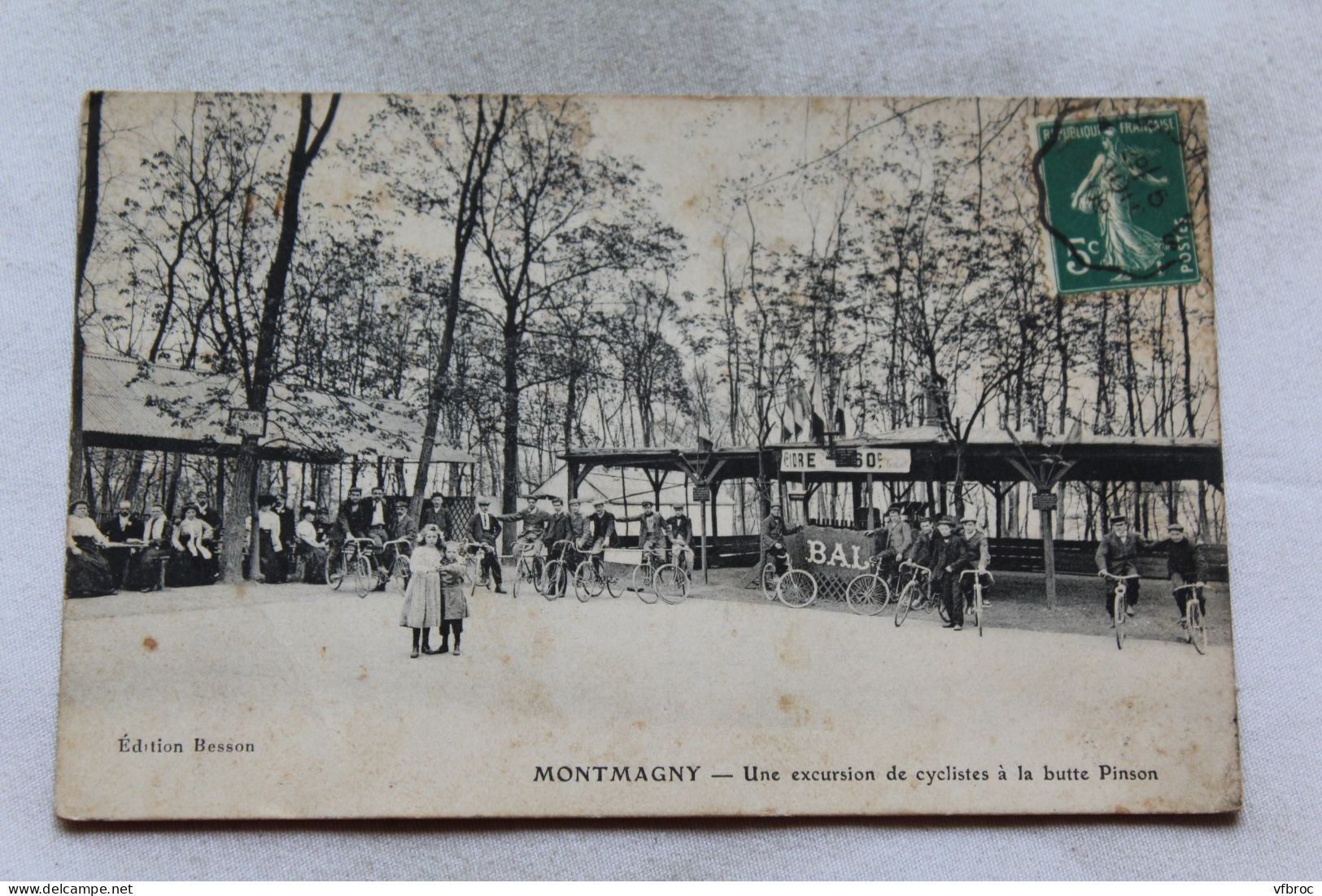 Cpa 1909, Montmagny, Une Excursion De Cyclistes à La Butte Pinson, Val D'Oise 95 - Montmagny