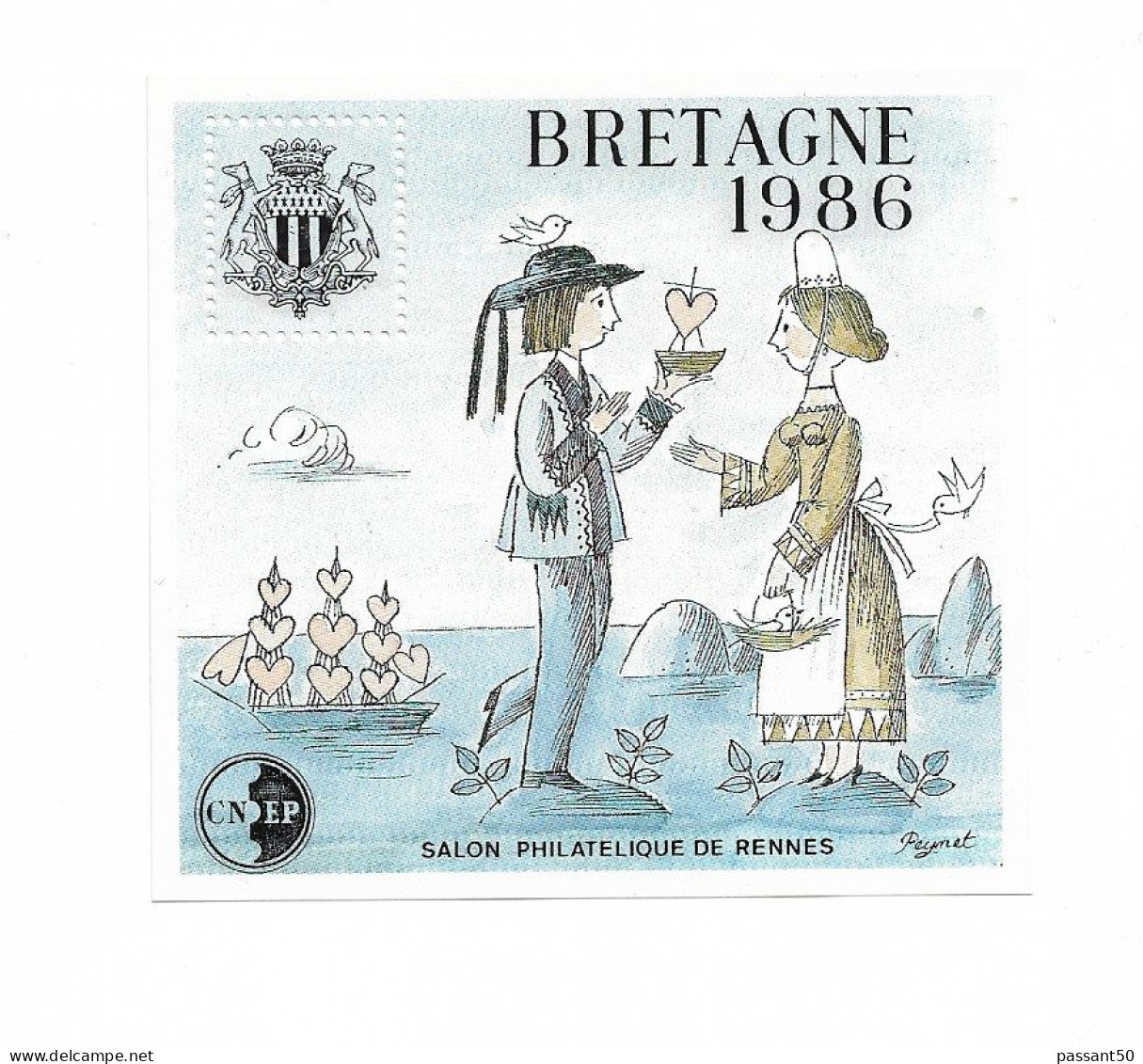 Bloc CNEP N° 7A : TYPE II : 2 Traits Dans Le Blason. Bretagne 1986 . Voir Le Scan. Cote YT : 11 €. - CNEP