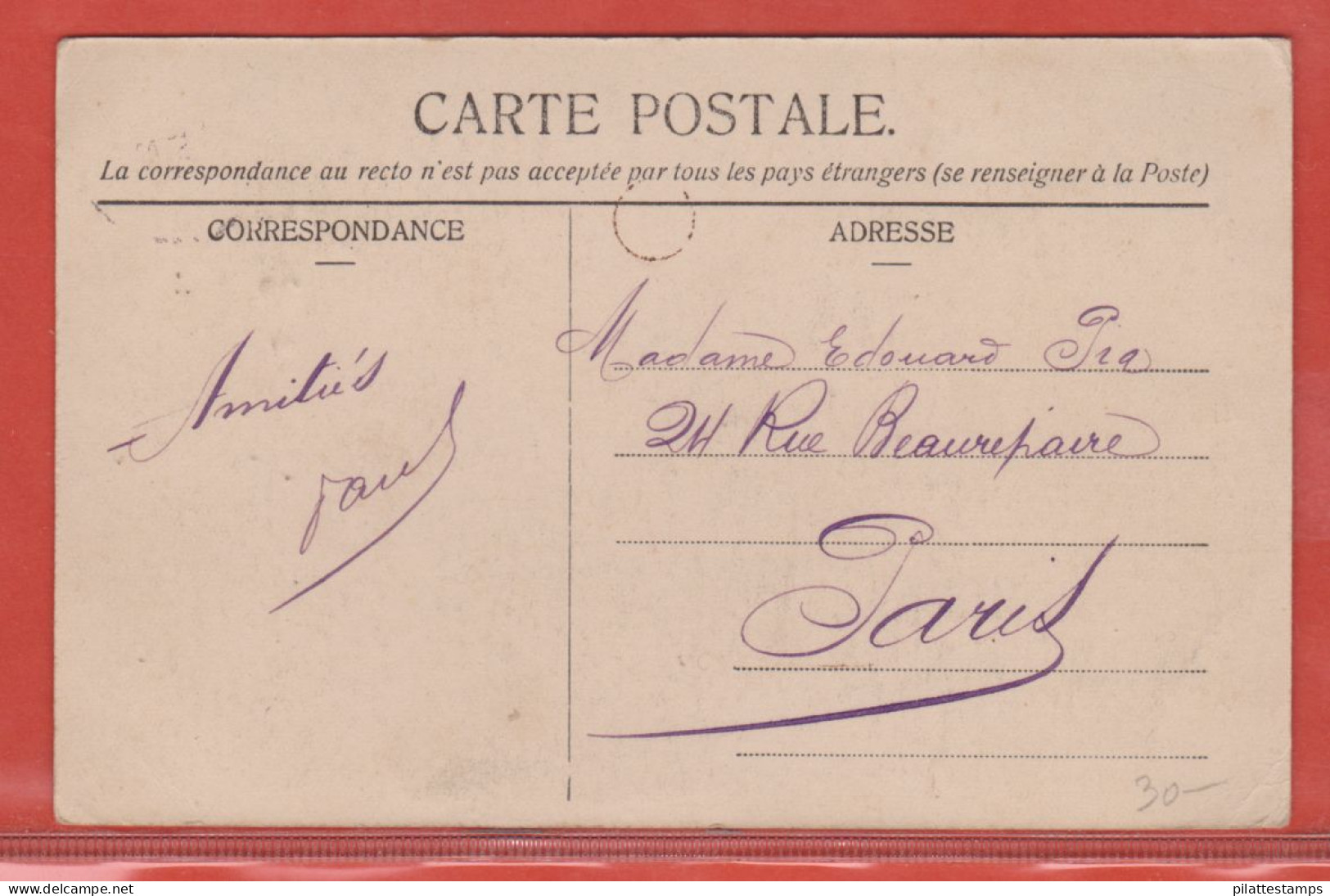 CONGO CARTE PECHEUR DE 1912 DE FORT CRAMPEL POUR PARIS FRANCE - Brieven En Documenten