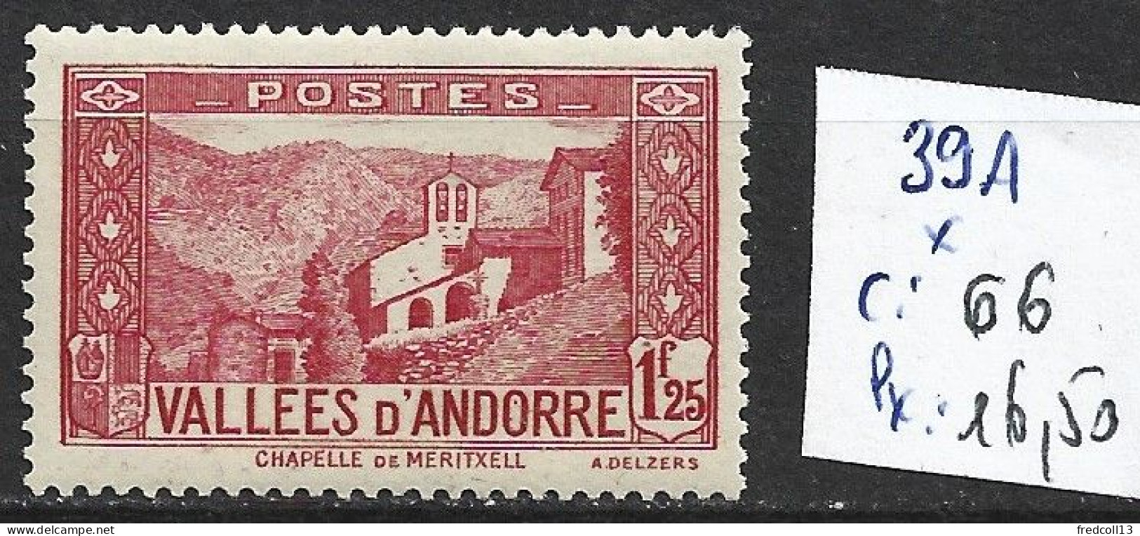 ANDORRE FRANCAIS 39A * Côte 66 € - Unused Stamps