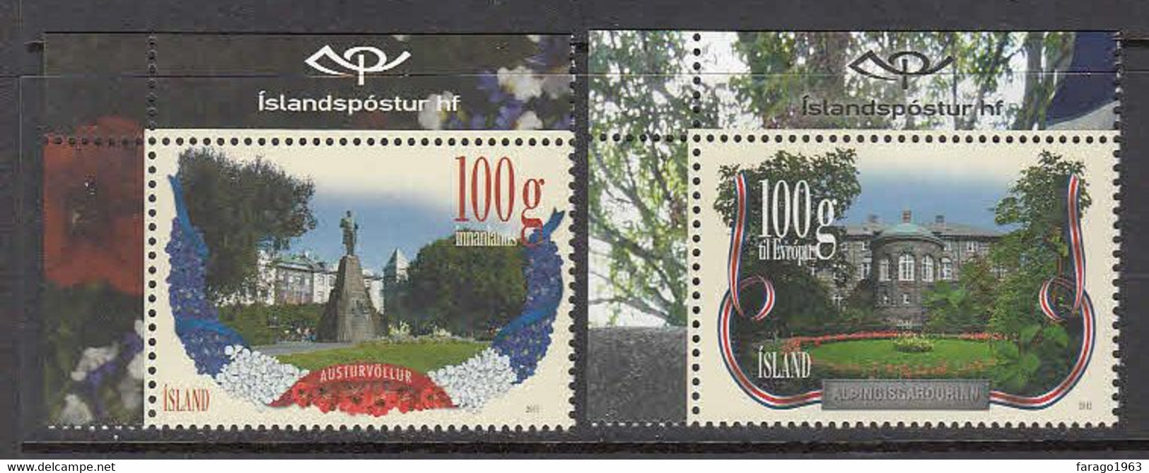 2011 Iceland Parks    Complete Set Of 2 MNH @ BELOW FACE VALUE - Nuevos