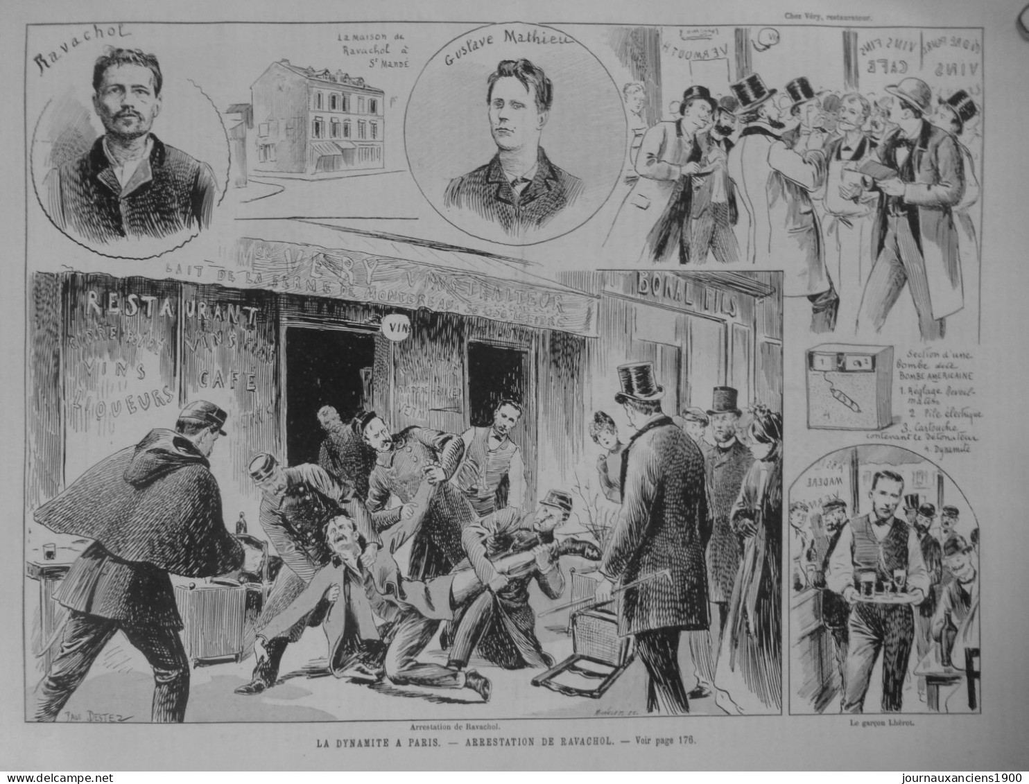 1892 ANARCHISTE RAVACHOL ATTENTAT DYNAMITE RESTAURANT VERY 5 JOURNAUX ANCIENS - Non Classificati