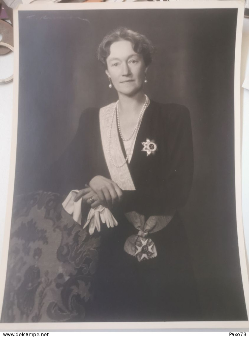 Photo Original, Grand Duchesse Charlotte Luxembourg 24x18 - Famiglia Reale