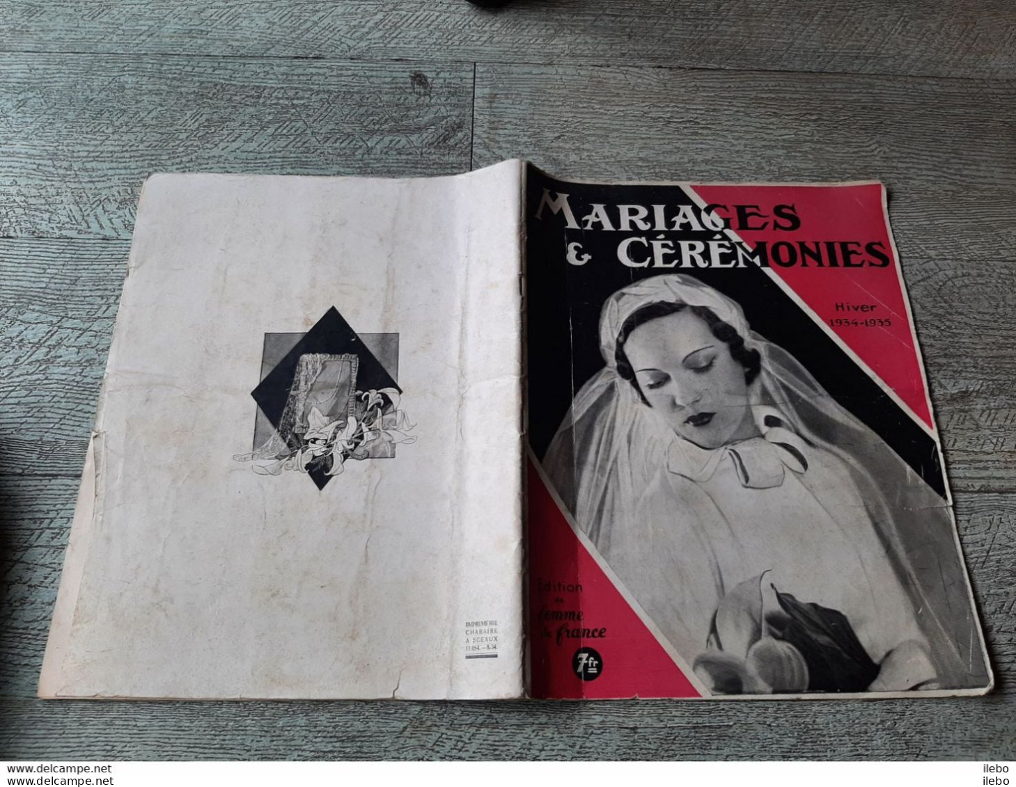 Revue Mariages Et Cérémonies Hiver 1934-1935 édition De Femme De France Mariage Mode Rare - Mode