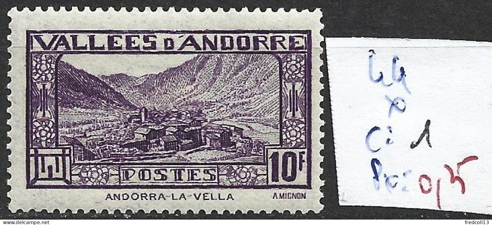 ANDORRE FRANCAIS 44 * Côte 1 € - Unused Stamps