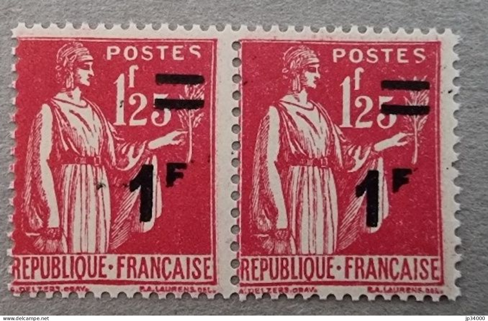 FRANCE Variété Yvert N° 483x2 Surcharge Décalée Vers Le Haut **MNH - Nuovi