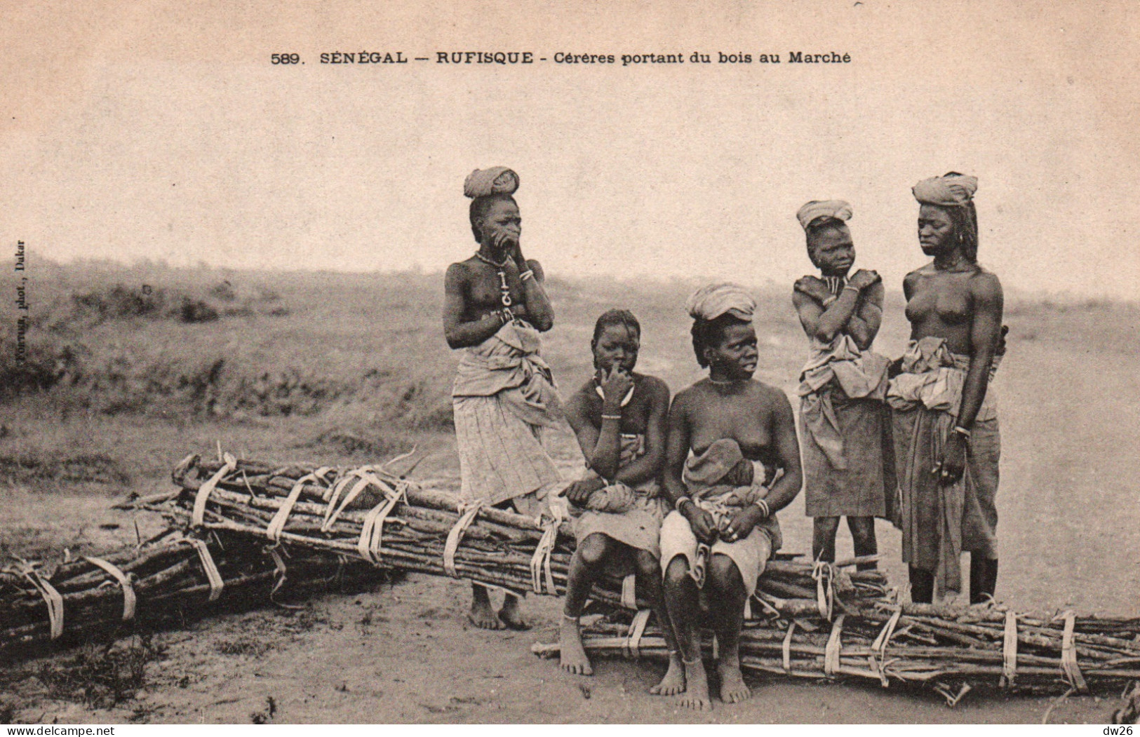 Rufisque, Sénégal - Femmes Cerères Portant Du Bois Au Marché - Carte Dos Simple N° 589 - Sénégal