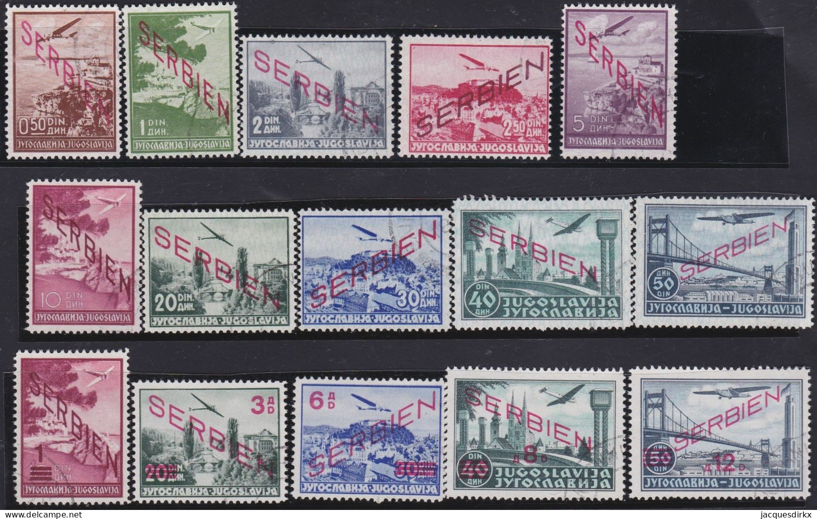Serbien        .   Y&T     .   Serie 15 Stamps       .    O         .     Cancelled - Serbia