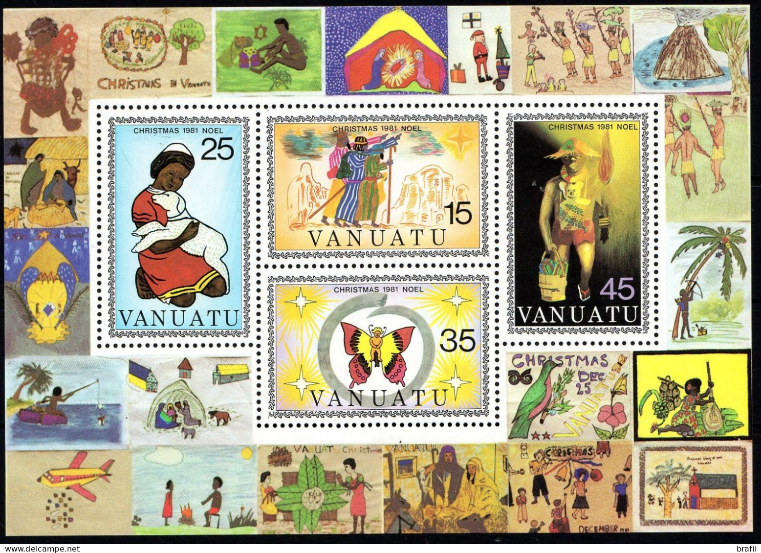 1981 Vanuatu, Natale Foglietto, Serie Completa Nuova (**) - Vanuatu (1980-...)