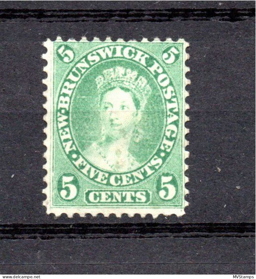 New Brunswick 1860 Old 5 Cent Victoria Stamp (Michel 6) Nice Unused/MLH - Unused Stamps