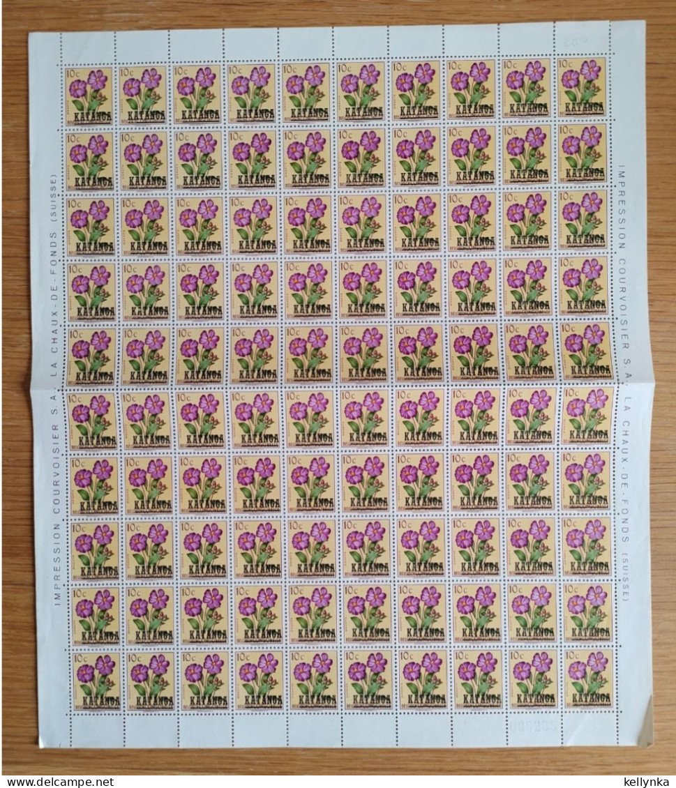 Katanga - 23/39 - Pages Complètes De 100 (Sauf 39 X50) - Fleurs - 1960 - MNH - Katanga