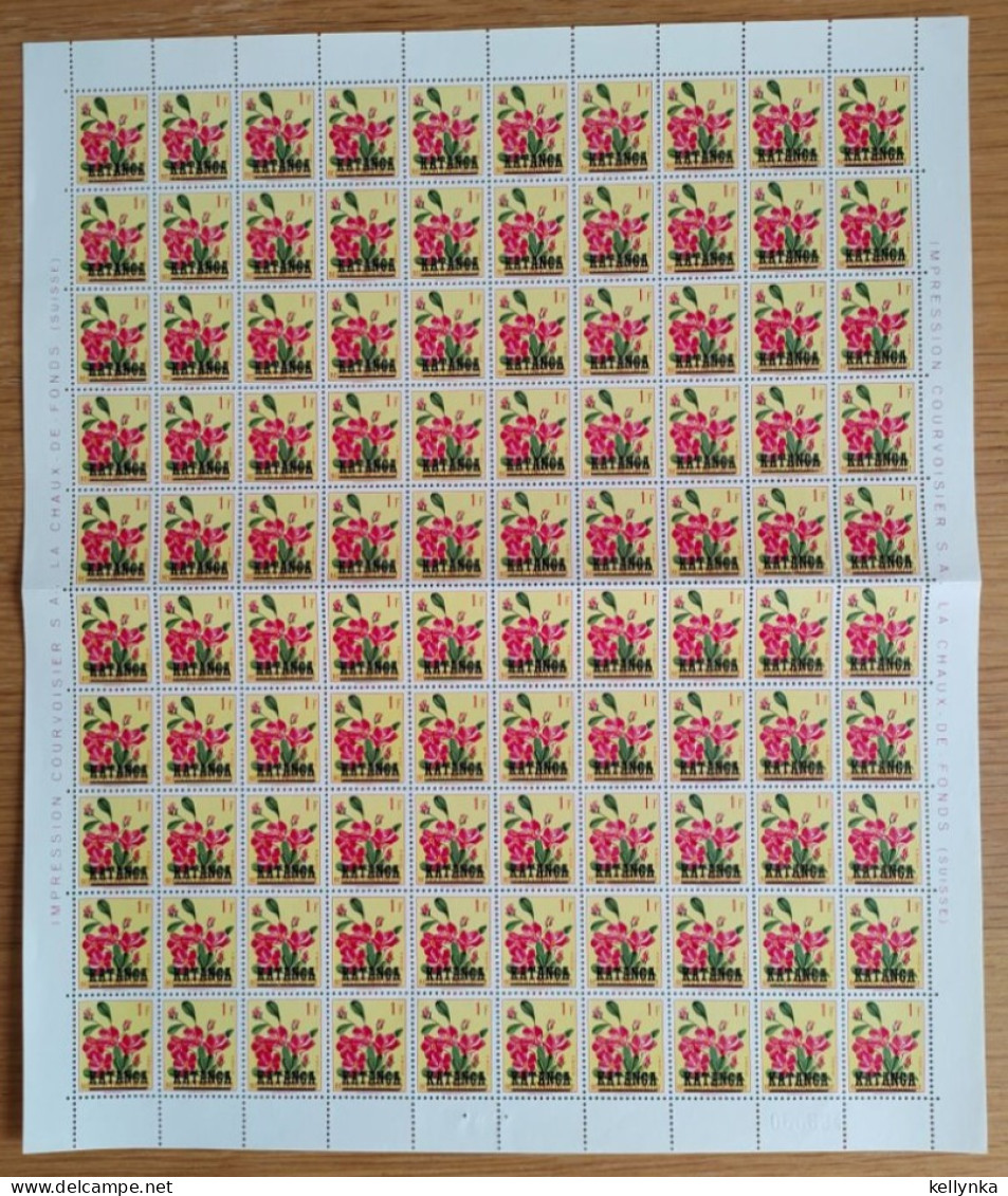 Katanga - 23/39 - Pages Complètes de 100 (Sauf 39 X50) - Fleurs - 1960 - MNH