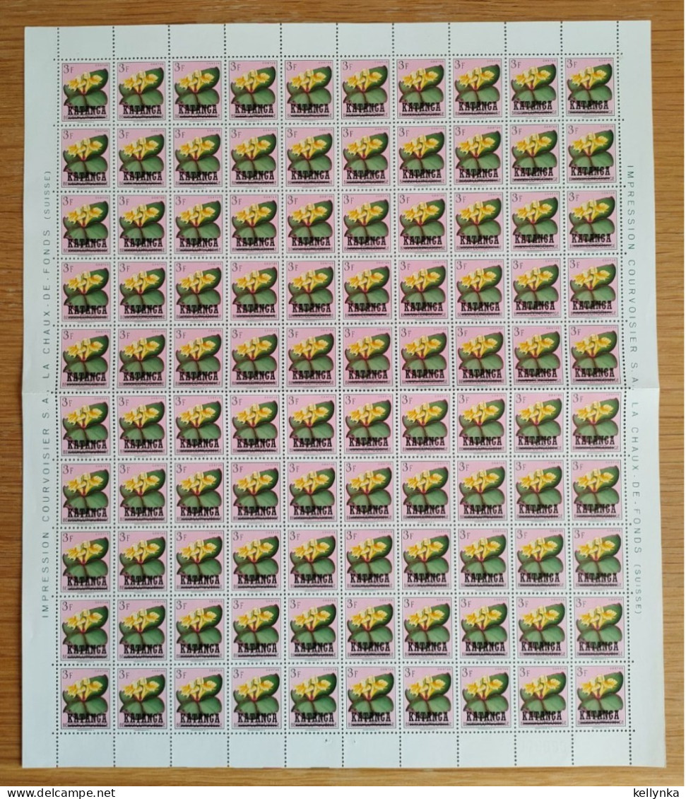 Katanga - 23/39 - Pages Complètes de 100 (Sauf 39 X50) - Fleurs - 1960 - MNH