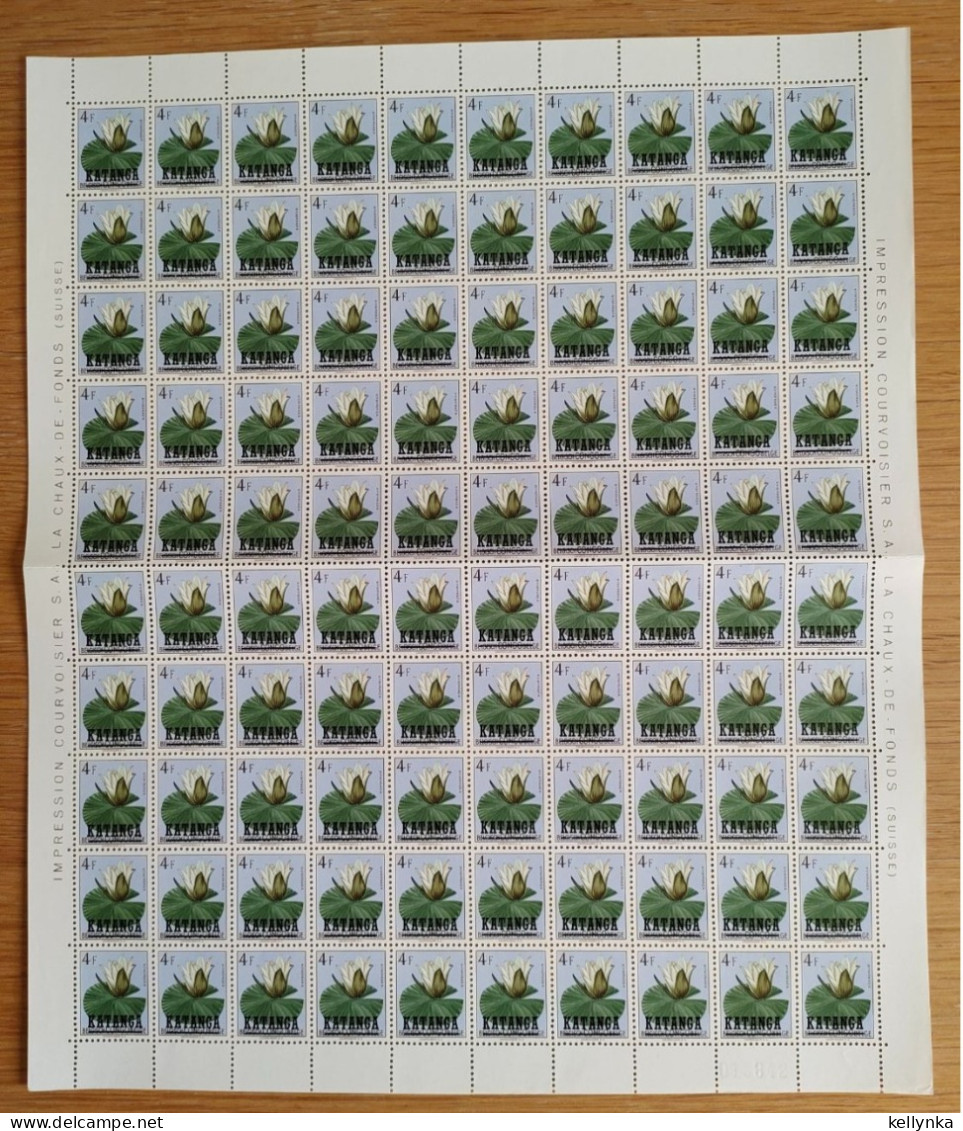 Katanga - 23/39 - Pages Complètes de 100 (Sauf 39 X50) - Fleurs - 1960 - MNH