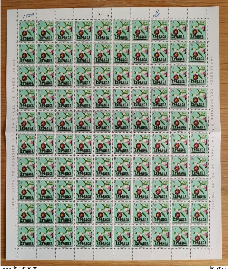 Katanga - 23/39 - Pages Complètes de 100 (Sauf 39 X50) - Fleurs - 1960 - MNH