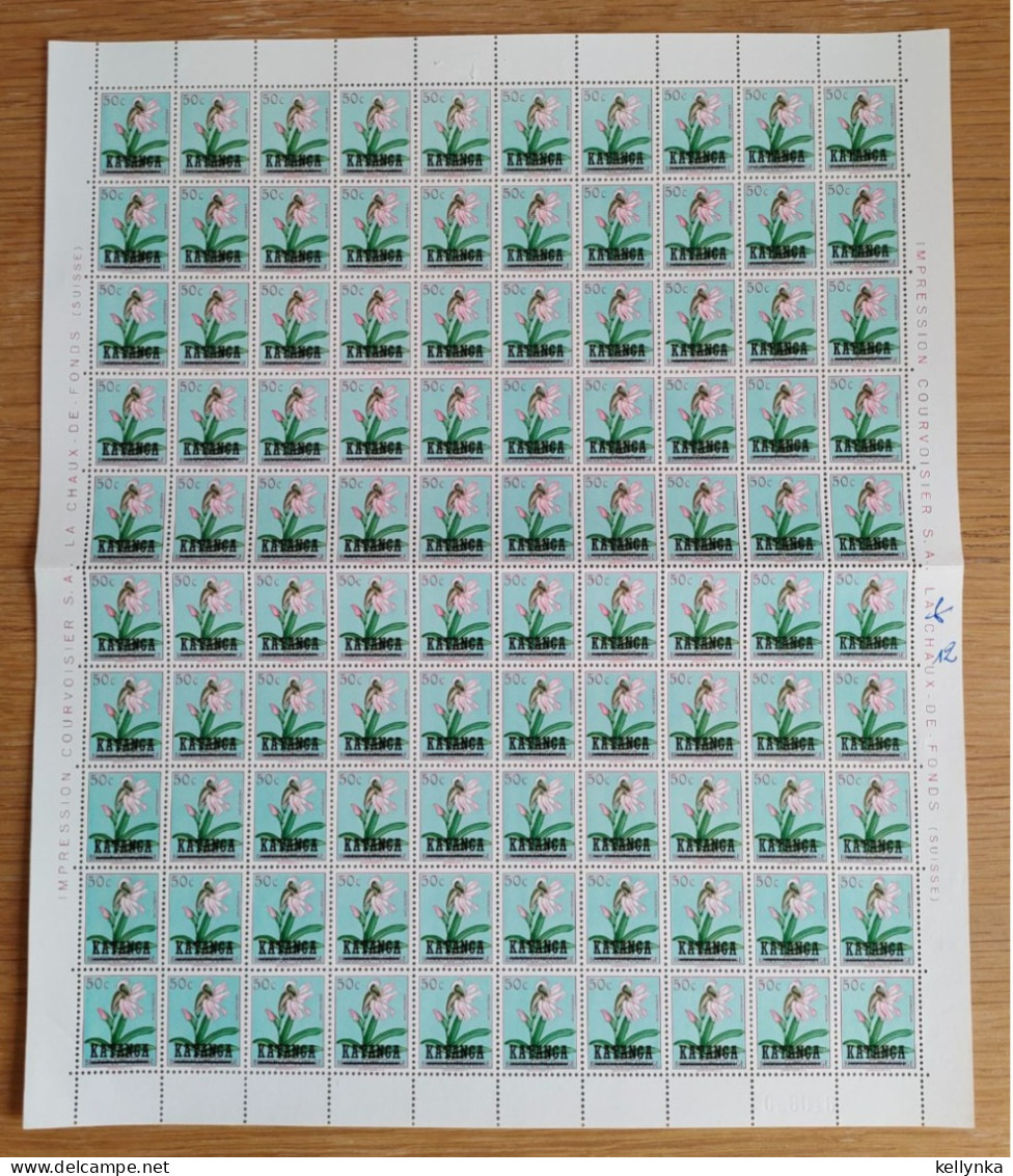 Katanga - 23/39 - Pages Complètes de 100 (Sauf 39 X50) - Fleurs - 1960 - MNH