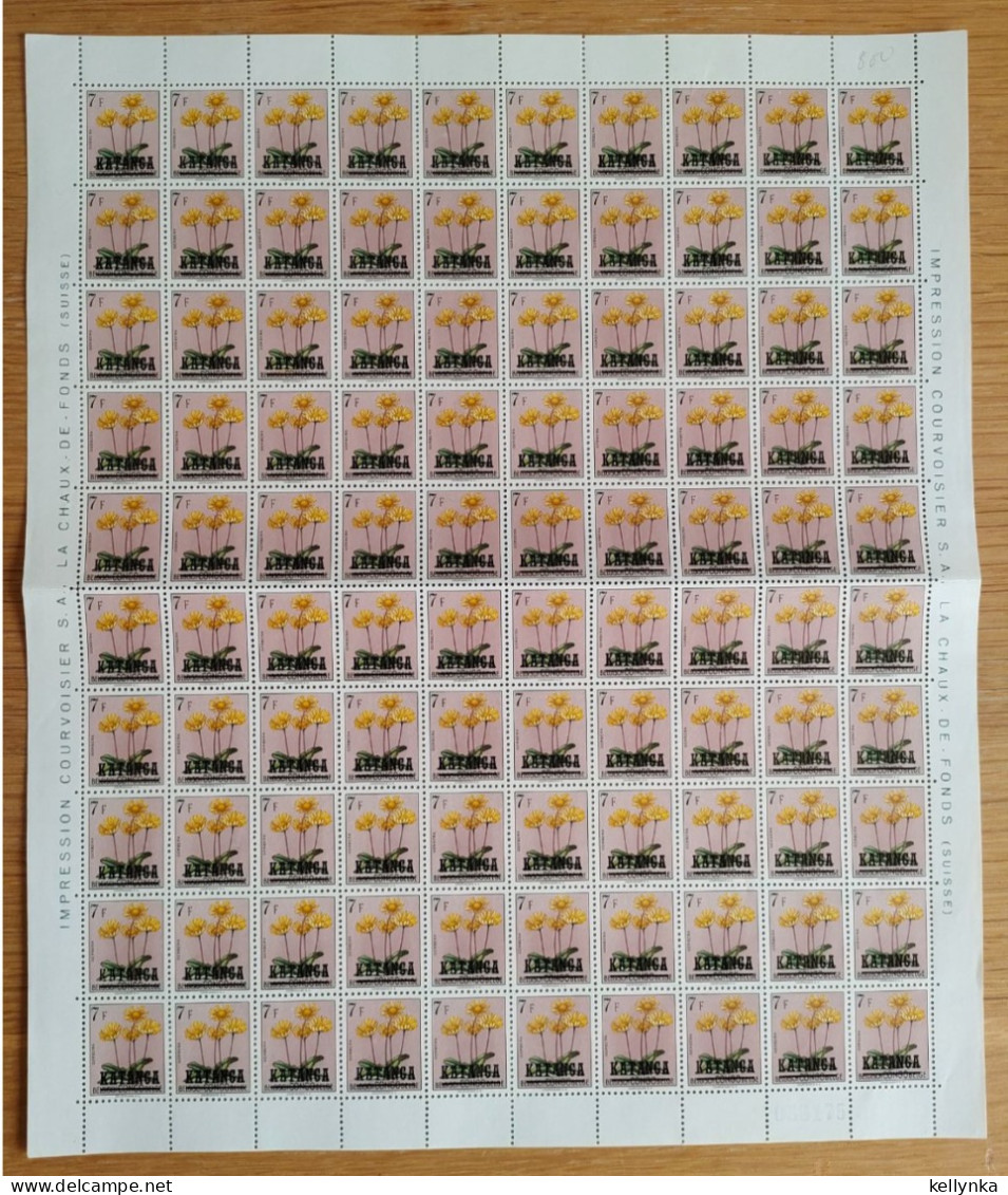 Katanga - 23/39 - Pages Complètes de 100 (Sauf 39 X50) - Fleurs - 1960 - MNH