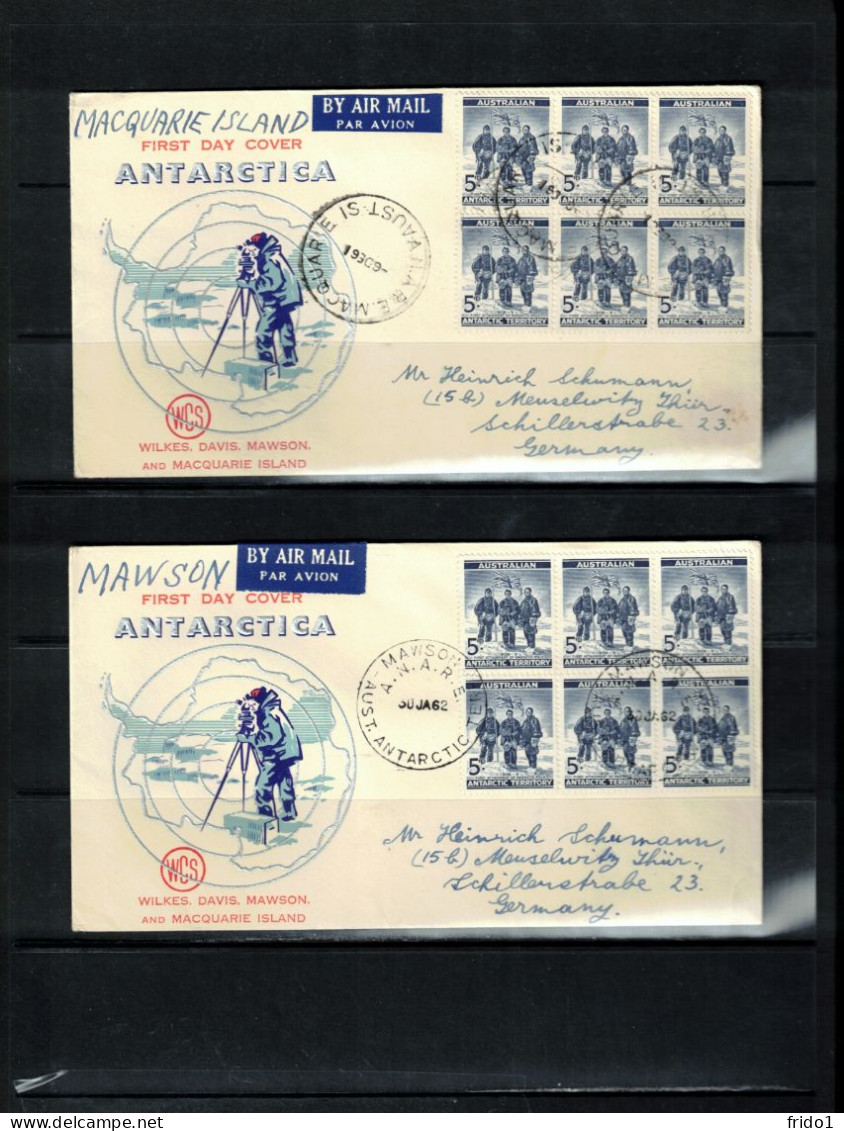 Australian Antarctic Territory 1962 4 Covers From All 4 Australian Antarctic Bases - Briefe U. Dokumente