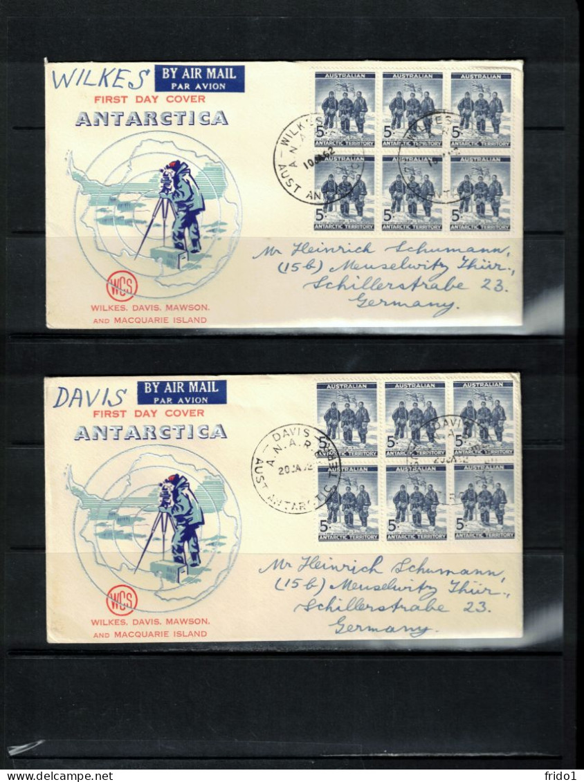 Australian Antarctic Territory 1962 4 Covers From All 4 Australian Antarctic Bases - Cartas & Documentos