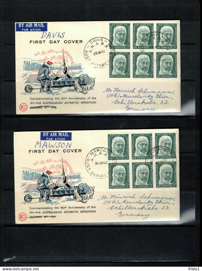 Australian Antarctic Territory 1962 4 Covers From All 4 Australian Antarctic Bases - Brieven En Documenten